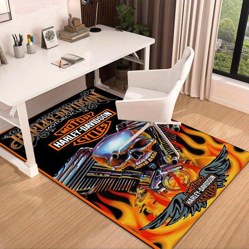 Harley-davidson Motorcycle Artwork Area Rug Office rug, Chair Rug, Decor Carpet Livingroom bedroom Mat, Large Size Fan gifts Christmas gifts