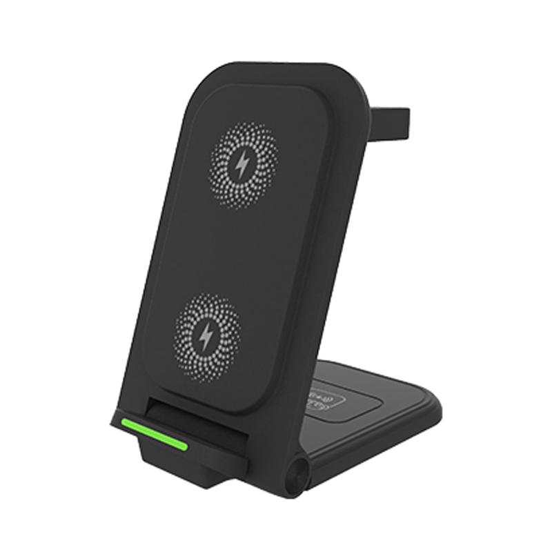 3 In 1 Foldable Wireless Charger Stand For iPhone 16 15 14 13 12 IWatch 1-9 AirPods 3/2 Fast Charging Station Phone Mount Holder