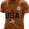 Summer Men's Breathable Polo  Men American Shirt Clothing American Flag Printed Polo Shirt Top