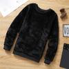 Erkek Sweatshirt Çift Taraflı Peluş Uzun Kollu O-Yaka Bol Kesim Rüzgar Geçirmez Sıcak Tutma Sokak Giyimi Düz Renk Erkek Kışlık Kazak Üstü Dış Mekan İçin