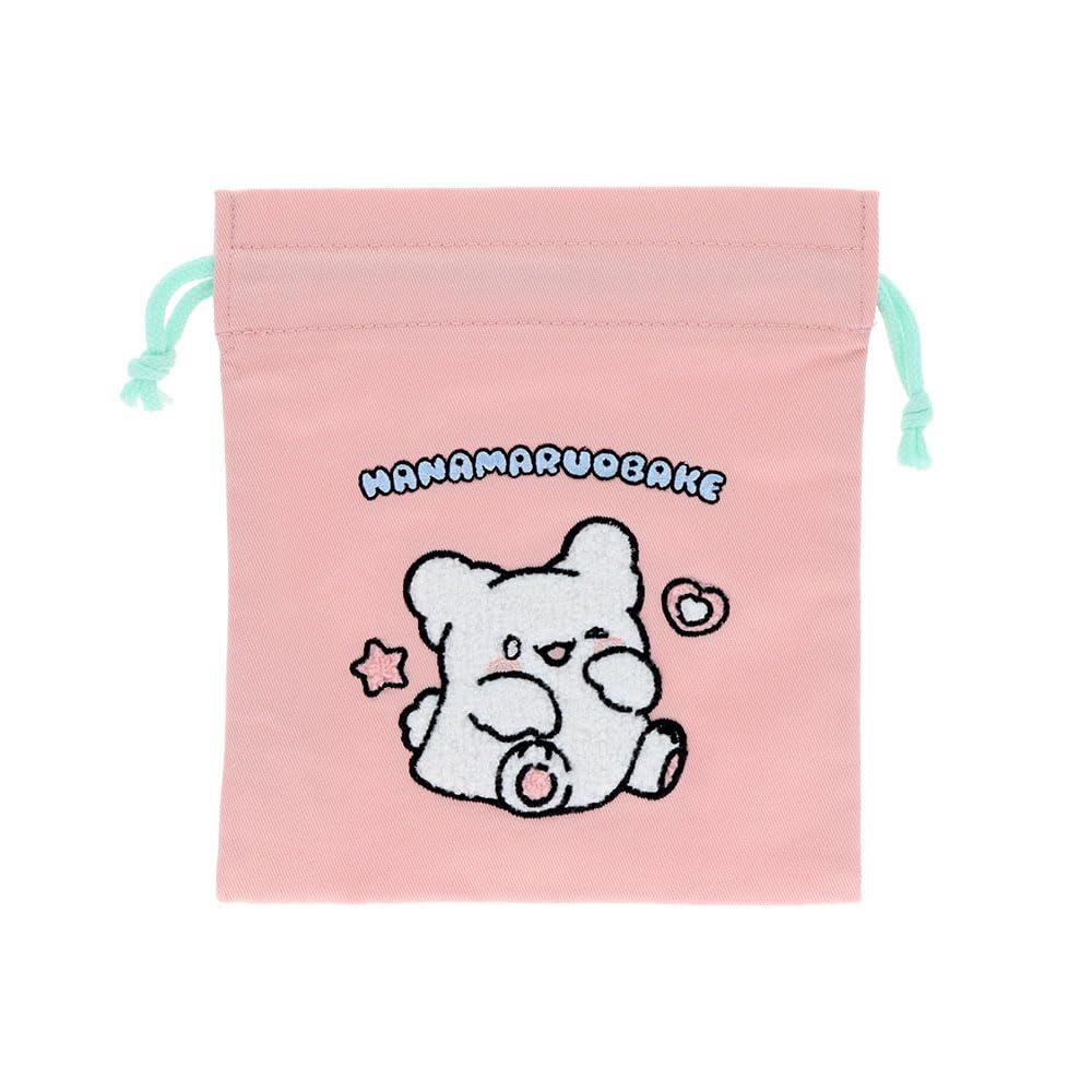 Sunstar Stationery Hanamaru Obake Sanrio Characters Drawstring Sagara S2337215 Bag, Embroidery, Pink,