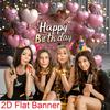 1Happy birthday Pink glitter background With balloons and hearts  Suitable for parties No Power Supply Required