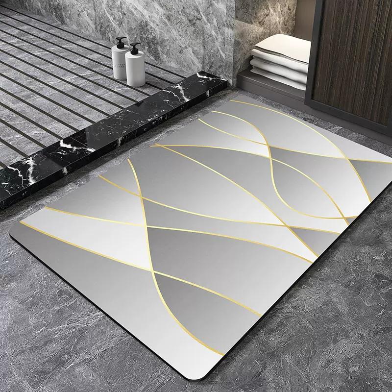 Luxury Nordic Bath Mat Super Absorbent Bathroom Mats Anti Slip Quick Dry Foot Floor Mat Shower Toilet Rug Doormat Carpet