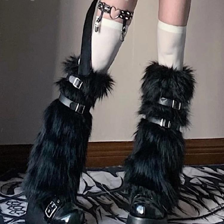 Faux Furs Leg Warmer Winter Warm Furs Boot Cuffs Cover,Party Costumes Shoe Cover