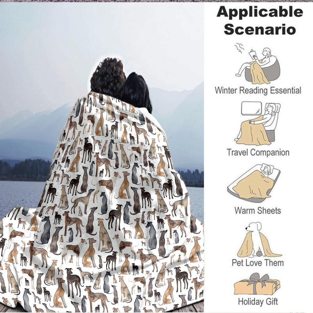 1Pc Watercolor Dogs Blanket Soft And Comfortable Casual Warm Camping Travel Christmas Halloween Xmas Gift M924186