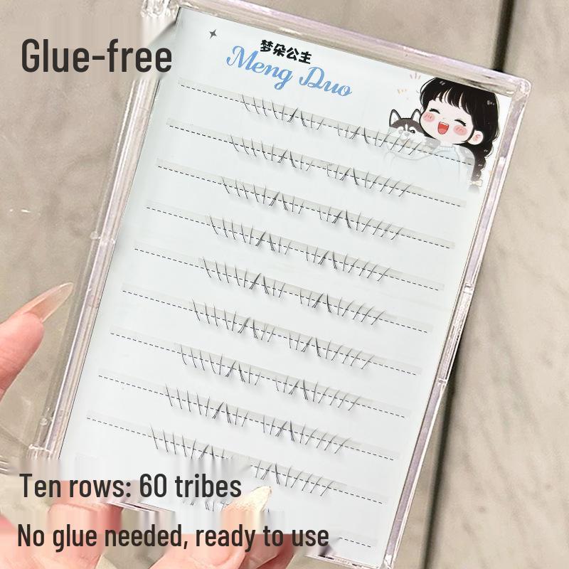 Mengduo Princess Cat Paw Segmented Lower Lashes - Clear Band Natural Look.