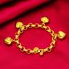 Elegant Gold Plated Heart Bracelet Brass Sand Gold Charm Bangle Pendant Hollow Bracelet  Party