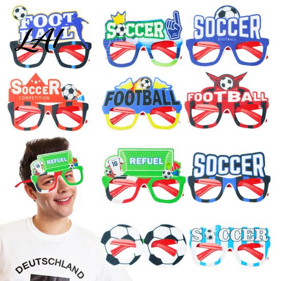 Football Shape Glasses Glasses Soccer Themed Decorative Lightweight Paper Frame Colorful Party
