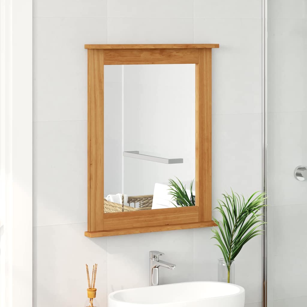 VIGO Mirror Honey Brown 55.5 x 5 x 70 cm Solid Pine Wood