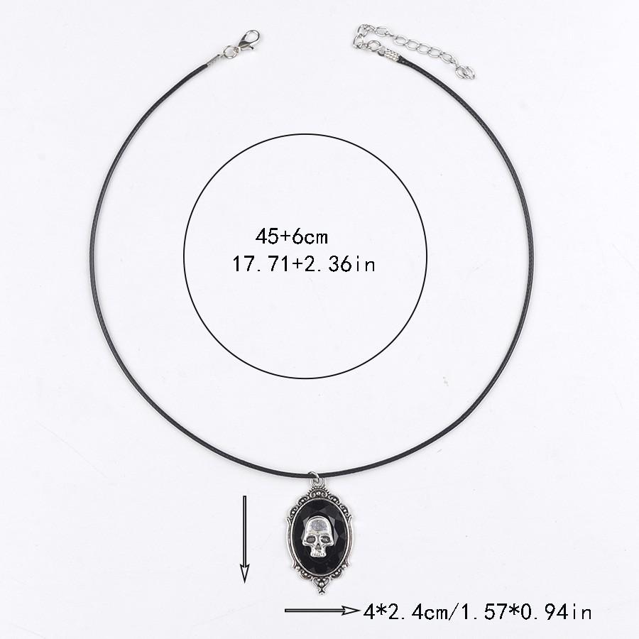 Skull Pendant Necklace, Gothic Jewelry, Halloween Dark Charm, Vintage Punk Statement Necklace