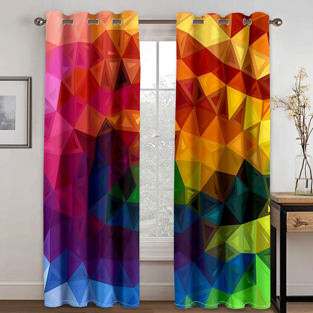 Living Room Space Bedroom Home Decor cortinas for Cheap Dazzlingly Vibrant Rainbow Free Shipping 2 Panels Sleek Window Drapery Perfect