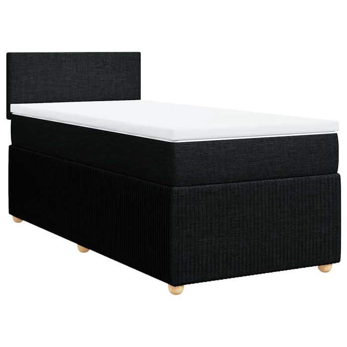 Maison Exclusive - Sommier à lattes de lit avec matelas Noir 90x190 cm Tissu