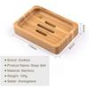 Natural bamboo soap box, original wood color, 2 pieces