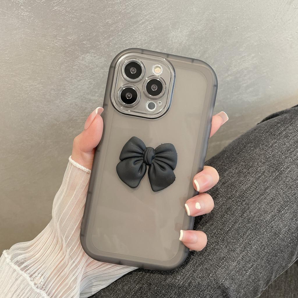 Applicable To Apple 14 Mobile Phone Case Candy Color Bow Simple Iphone12 Couple Transparent Silicone Protective Cover