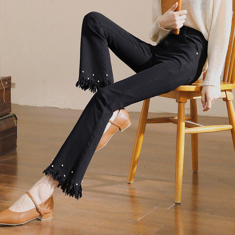 Women s High-Waisted Stretchy Flared Jeans - 2025 Spring/Autumn Slimming Cropped Style 29 (110-120 jin)