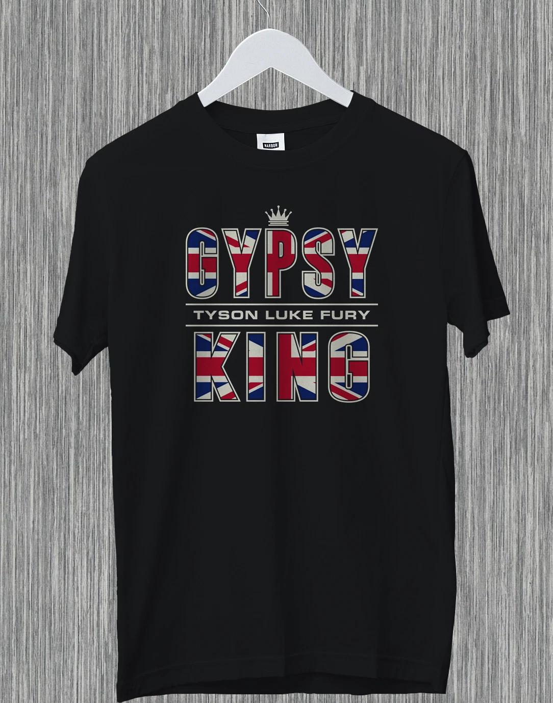 Tyson Fury The Gipsy King Boxer Boxing Champion United Kingdom Flag Gift 100% Cotton T-shirt Mens Tees Top 3XL