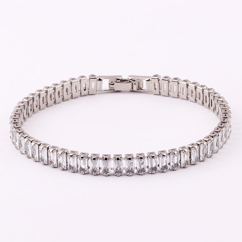 Iced Out Zircon Tennis Bracelet For Women Luxury Shiny Crystal Bracelets Hand Chain Hippie Trendy Accessories Jewelry Gifts