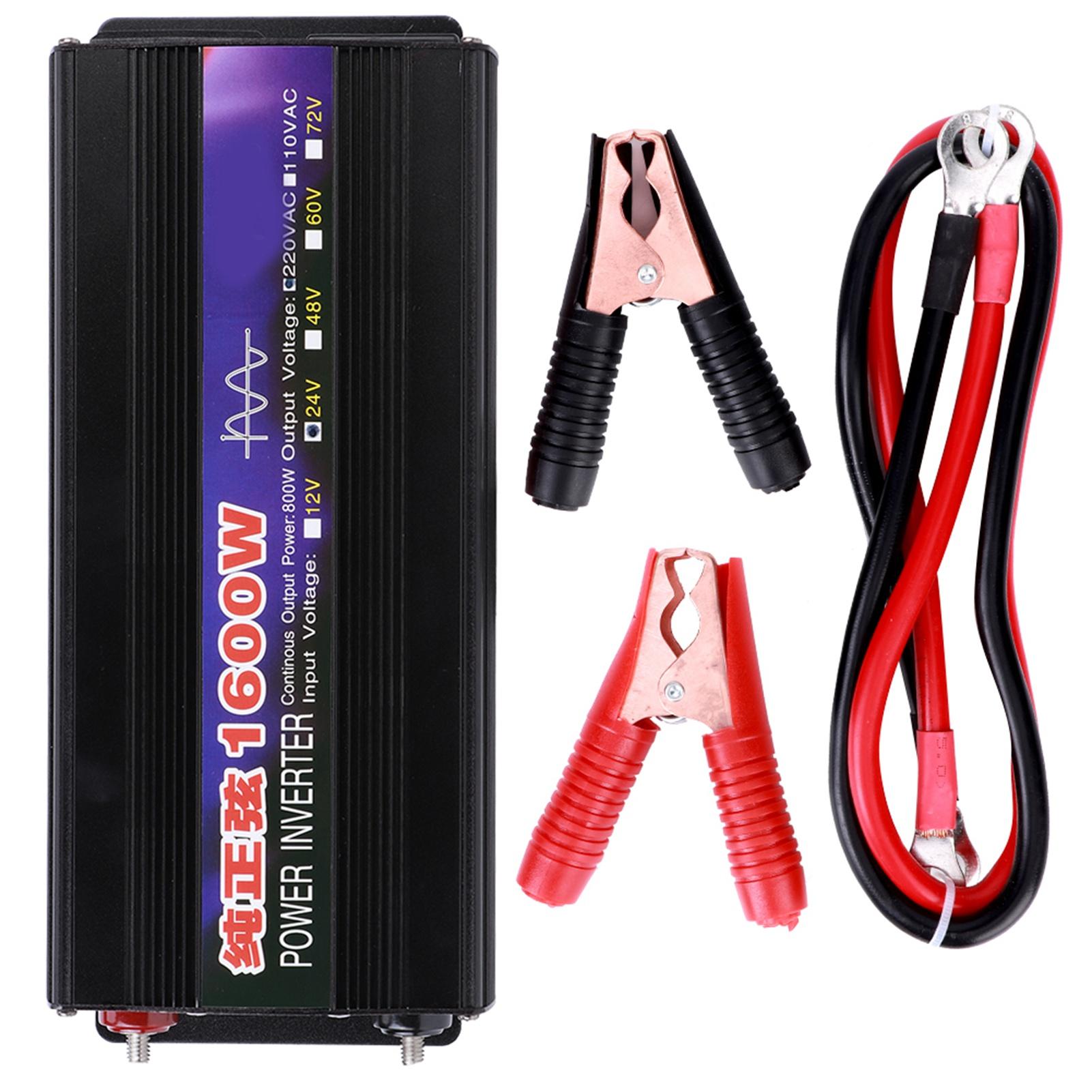 

1600W Power Inverters Pure Sine Wave Voltage Boost Transformer High Efficiency for Home CarDC12V to AC220V