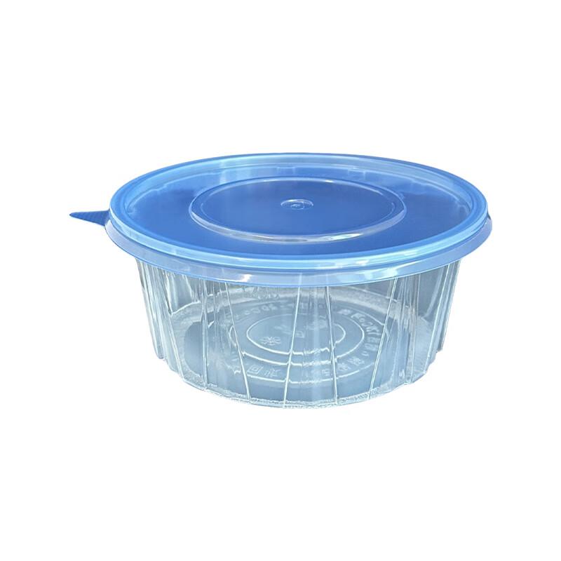 Disposable Round Food Containers with Blue Lids