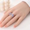 Free Size 925 Sterling Silver Ring Butterfly Sun Moon Sunflower Crystal Original Adjustable Rings for Women Wedding Jewelry Gift