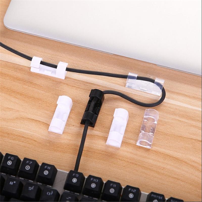 Cable Holder Clips 20Pcs Cable Management Cord Organizer Clips Silicone Self Adhesive For Desktop Office Home