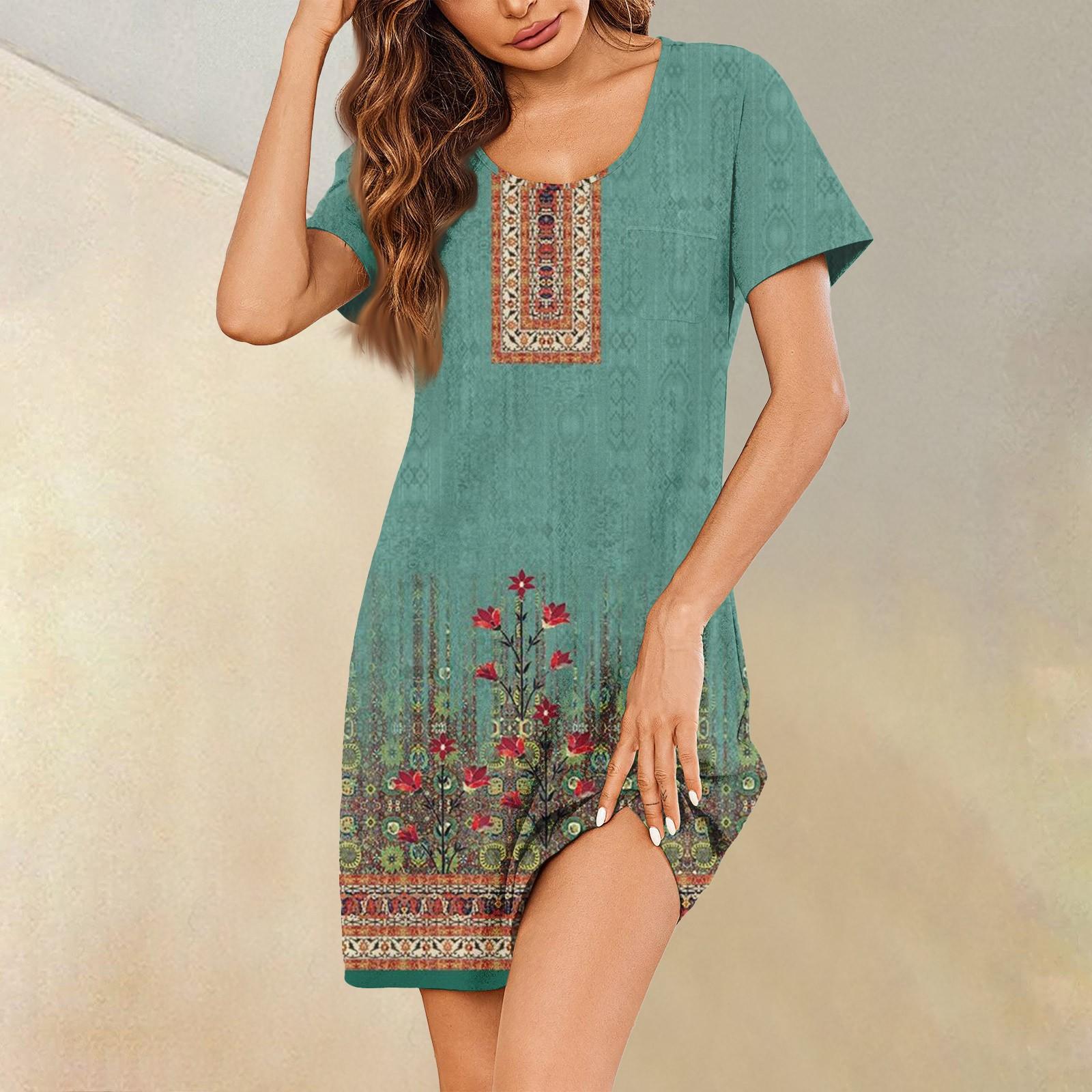 

Женские летние платья с коротким рукавом, льняные повседневные футболки, пляжные платья-миди, сарафаны с карманами S