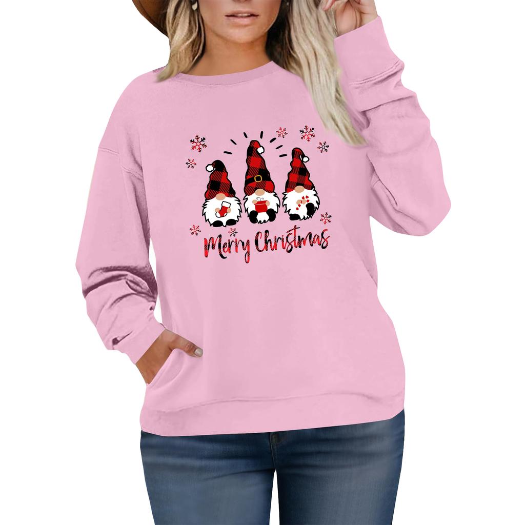 Women's Fashionable Casual Plus-Size Long Sleeve Pullover Printed Sweatshirt