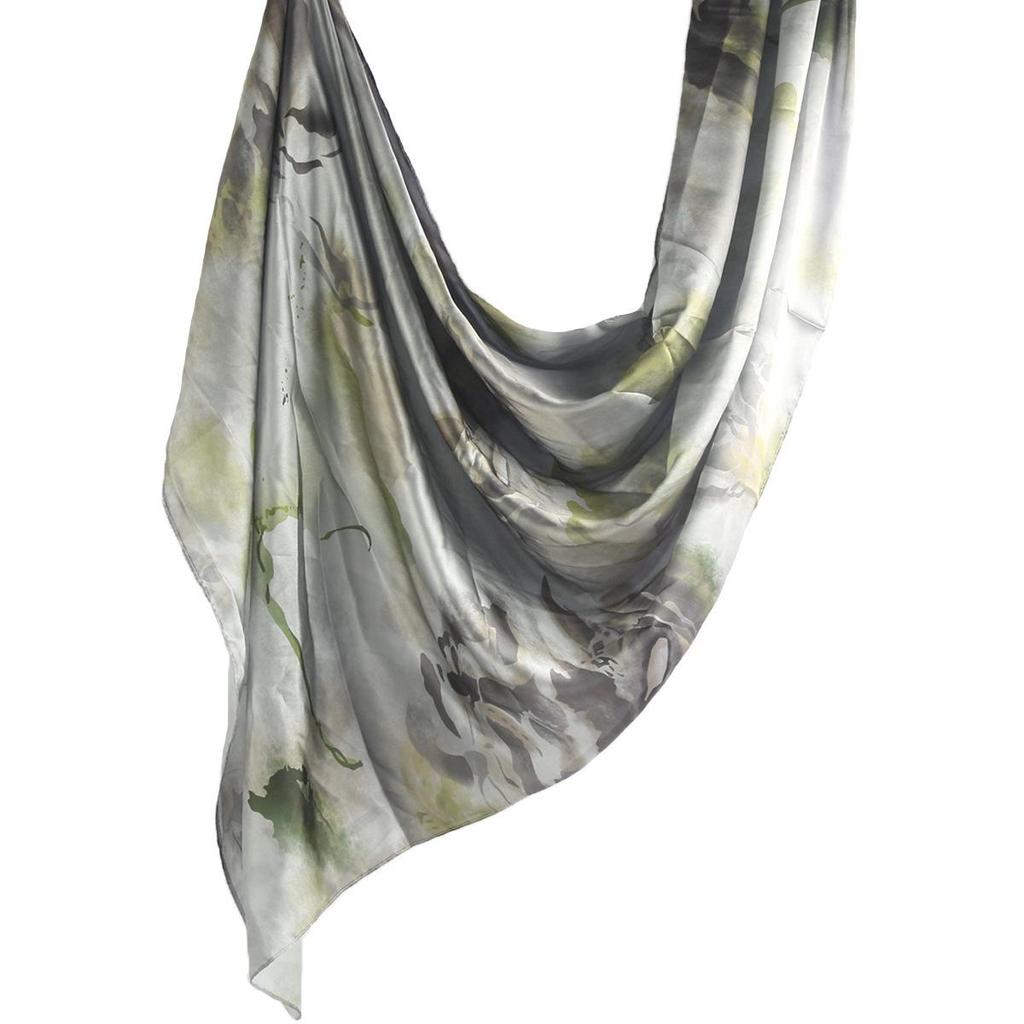 Silk Printed Marble Ethnic Headscarf and Shawl
