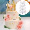 12 Pieces Plastic White Sticks Dowel Rods  in Cake Stands and 4 Pieces Cake Separator Plates for Tiered Cake Stacking