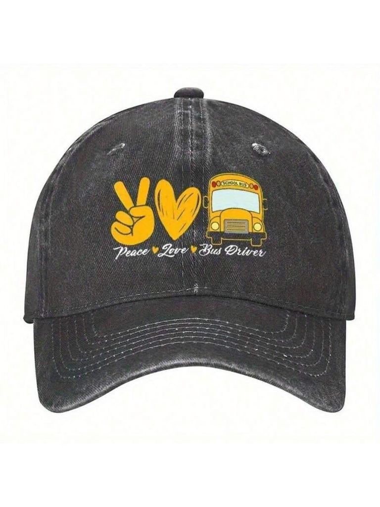Vintage Washed Denim Baseball Cap Adjustable Strap Casual Hat