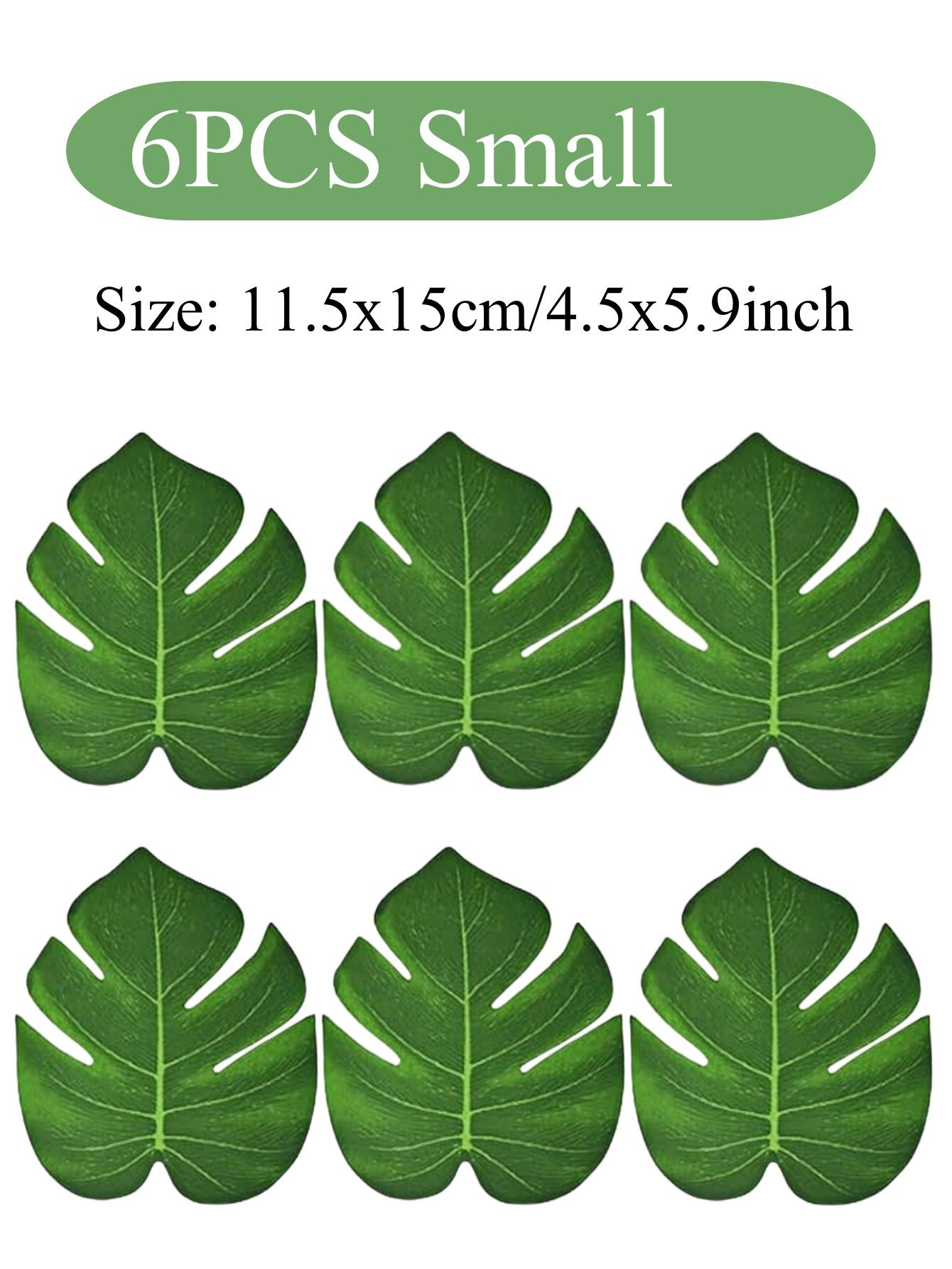 

24pcs Artificial Tropical Palm Leaf Jungle Beach Theme Party Flower Accessories Cup Mat Wedding Birthday Party Home Table Decor