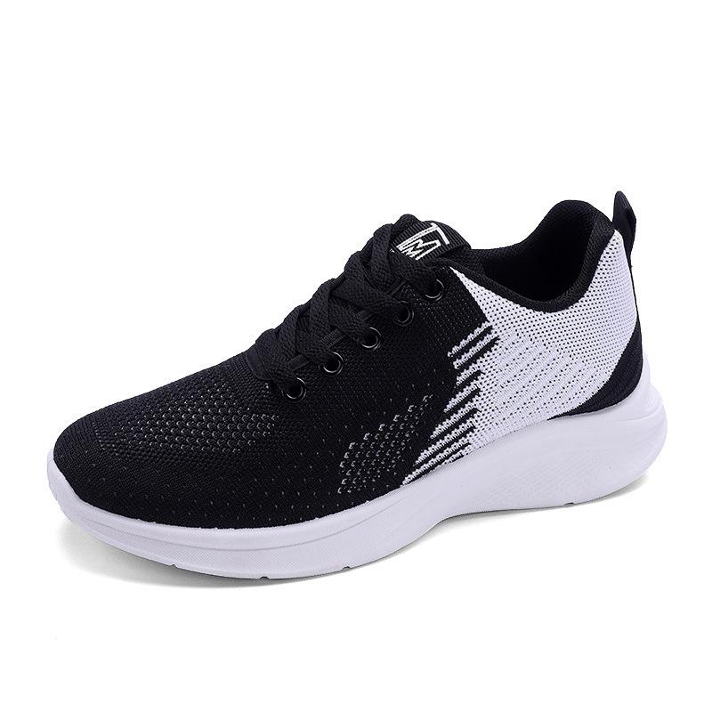 

2025 spring and autumn new fashion fly-woven mesh casual shoes running soft sole simple fashion women s sports shoes 36