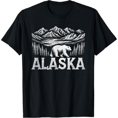 Alaska Day The Last Frontier Alaska Mountain Bear Souvenir T-Shirt
