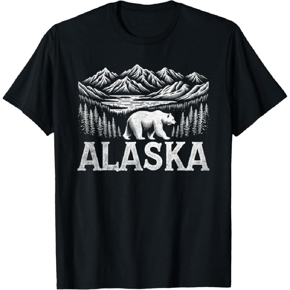 

Alaska Day The Last Frontier Alaska Mountain Bear Souvenir T-Shirt S