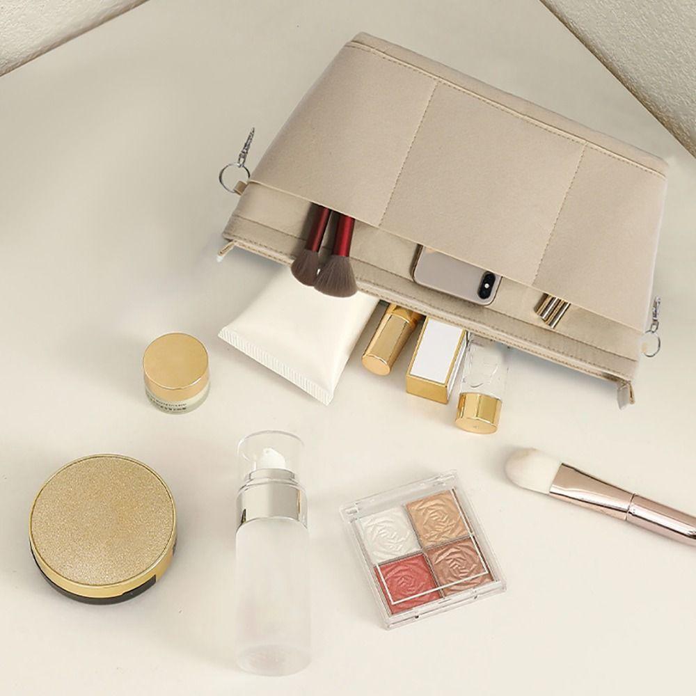 Felt Handbag Insert Liner Bag Multi-Pocket Bag Support Purse Liner Portable Large Capacity Internal Bag Storage Organization