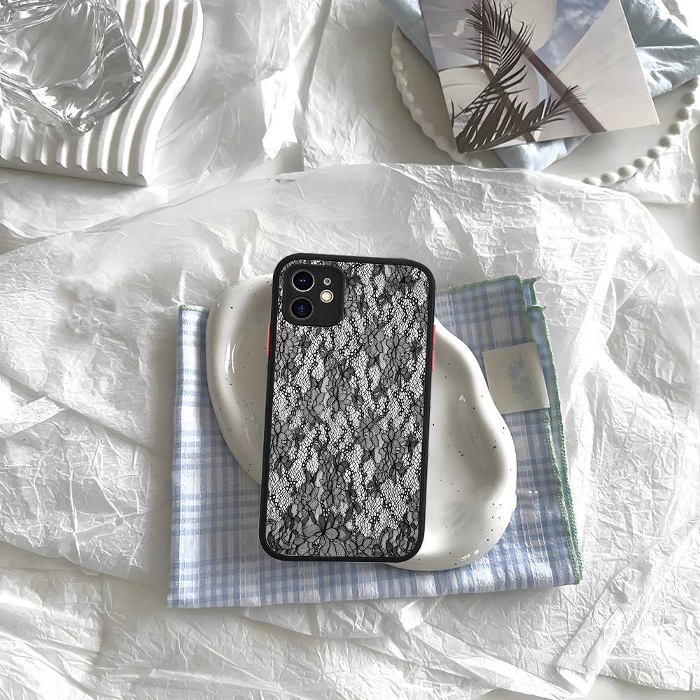 Lace Style Cool Girl Phone Case For IPhone 16e 16 15 14 13 12 11 Pro Max X XS Max Plus Matte Clear