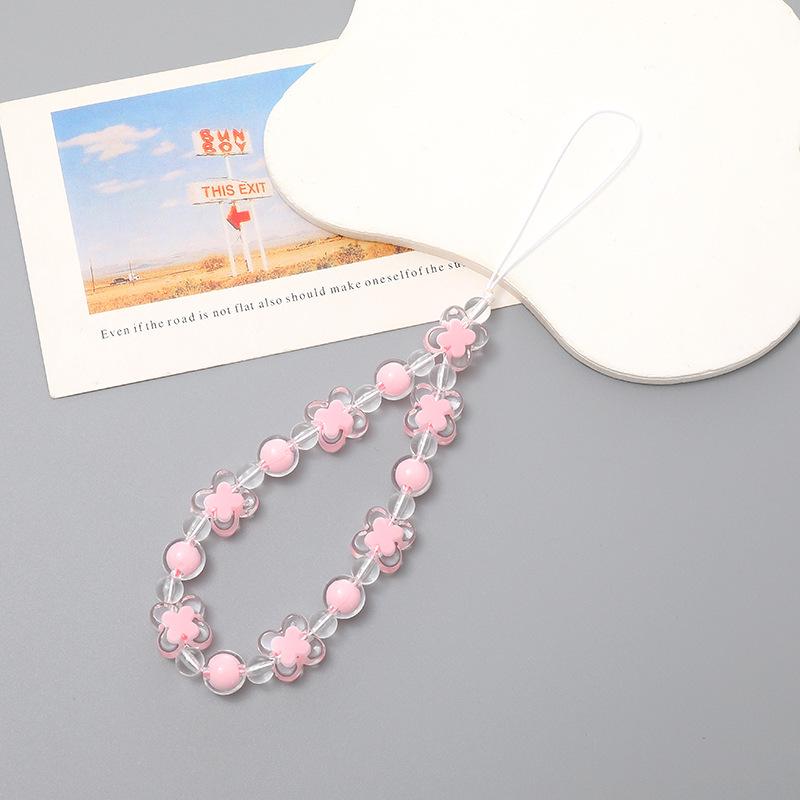 Pearl Bow Beaded Mobile Phone Lanyard Keychain Pendant Accessory