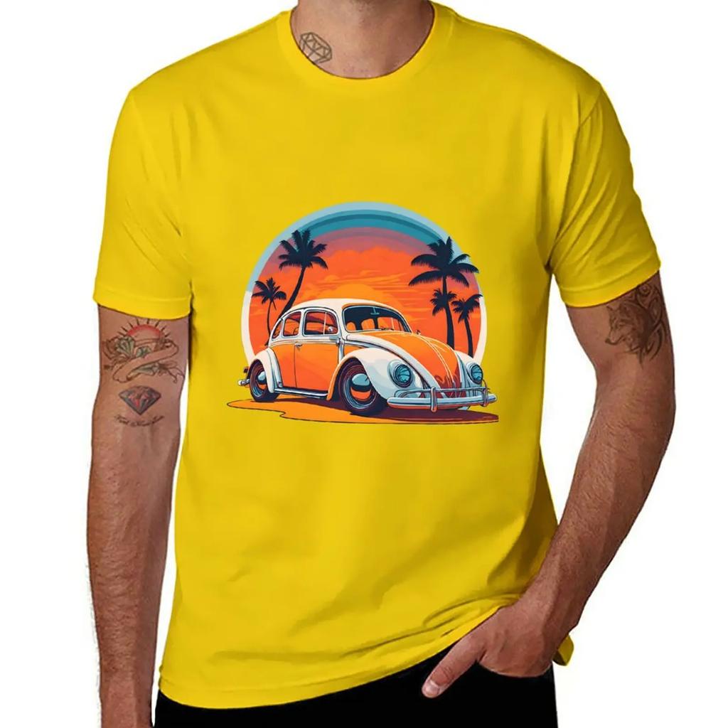 Sunset Drives: Vintage Iconic Car in Captivating Retro Sunset T-Shirt plus size t shirts cute clothes T-shirt