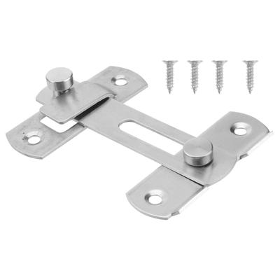 Stainless Steel Door Latch Brushed Texture 4 Inch Bolt Insurance Lock for Wooden Doors Windows Cabinets Pet Cage