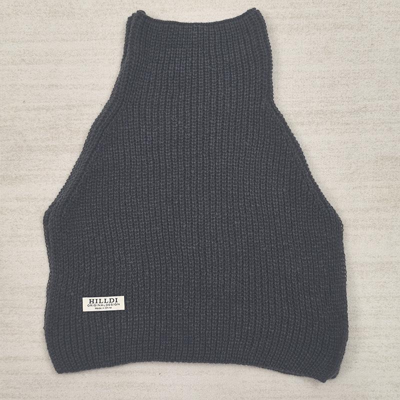 Monochrome knitted versatile slit shawl personalized neck cover spring and autumn outdoor windproof comfortable breathable neck protection warm scarf