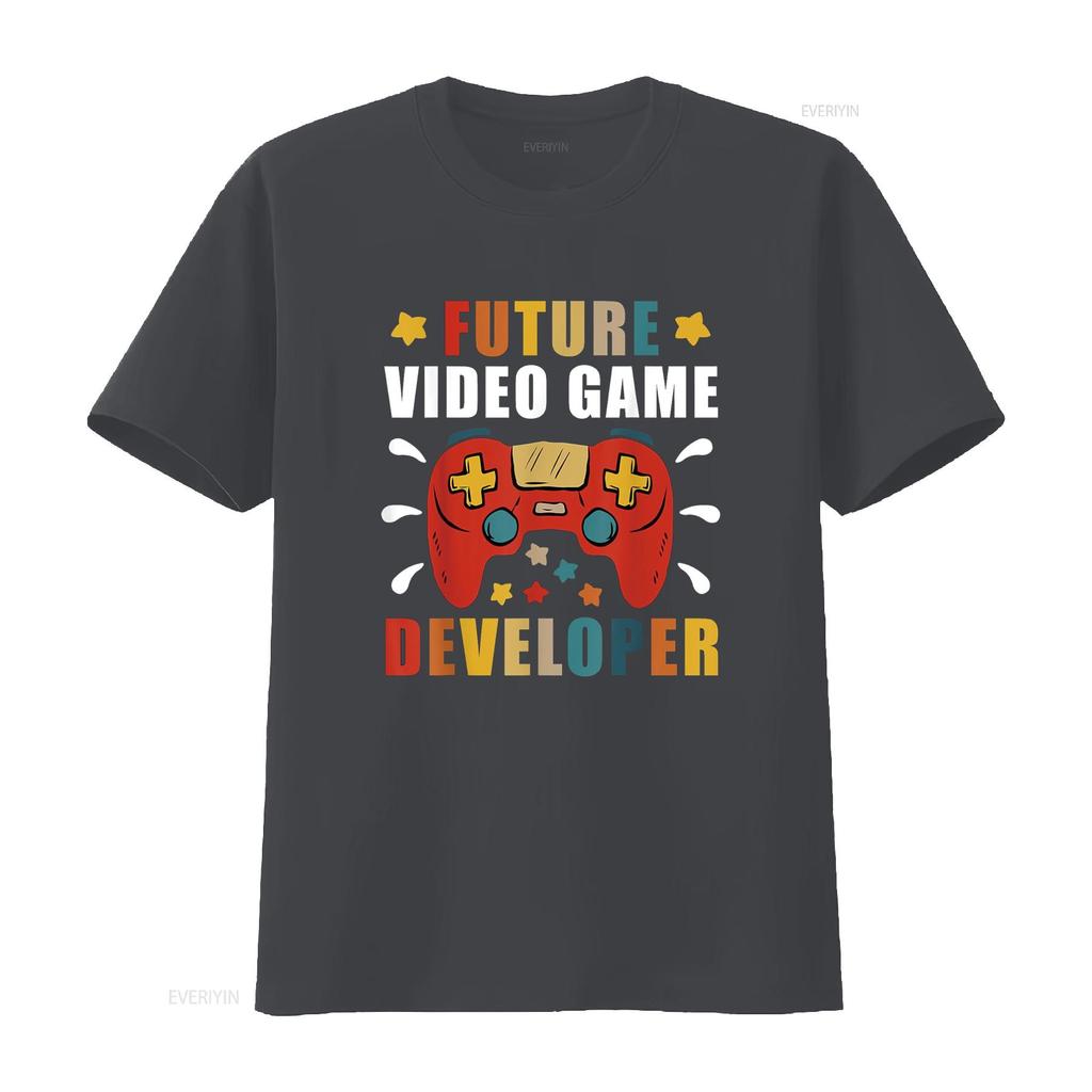 Future Video Game Developer T Shirt vintage Washed Soft homme graphic Breathable Casual Stretched designer clothes Comfortable