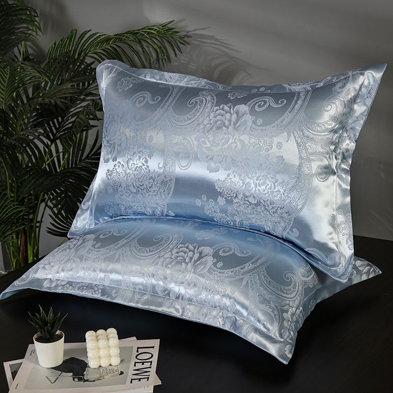 2 ks Evropské brokátové žakárové povlaky na polštáře Verze A Brokátová verze Jednobarevná bavlna Špičkový luxusní Měkký Pohodlný povlak na polštář Vhodný do ložnice