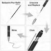 12 Pack Black Stylus Pens, 2-in-1 Ballpoint Pen with Metal Stylus Tip for Touch Screens, 1.0 mm Black Ink Smooth Writing Pens for Office, School,