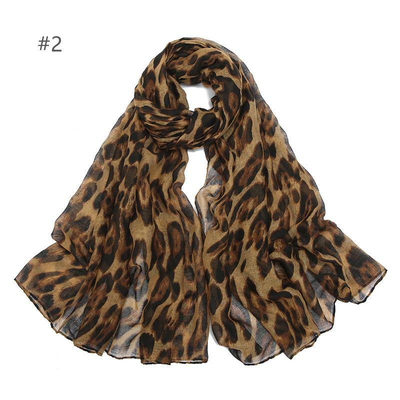 New Sunscreen Voile Thin Women Scarf Summer Girls Classic Leopard Print Scarves Soft Lady Foulard Viscose Female Wrap Shawls