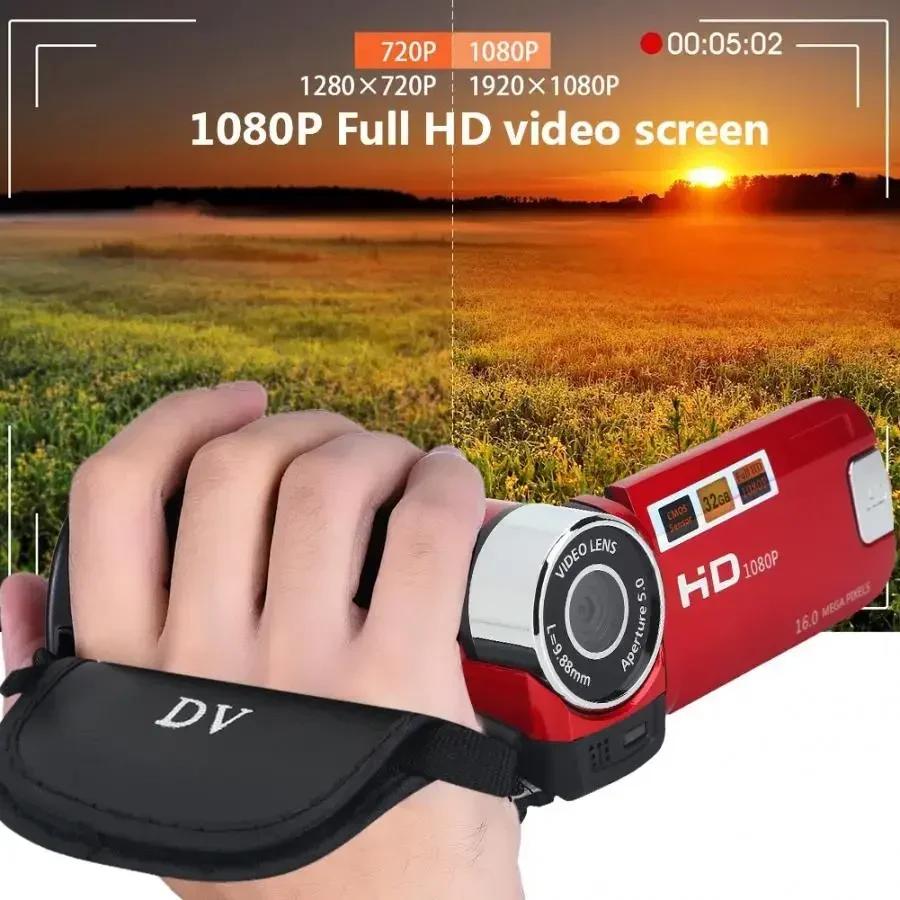 Cameră Digitală Full HD 1080P, Înregistrator Video DV cu Ecran Rotativ 270°, Cameră Video Digitală cu Ecran Tactil de 2,7 inci, Zoom Digital 16x.