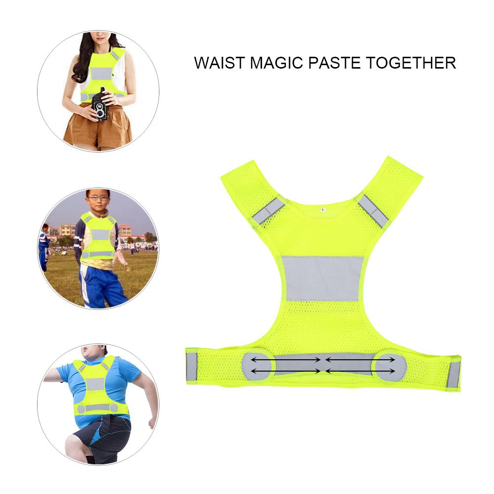 Adjustable High Visibility Reflective Safety Vest Night Running Cycling Security Clothing L