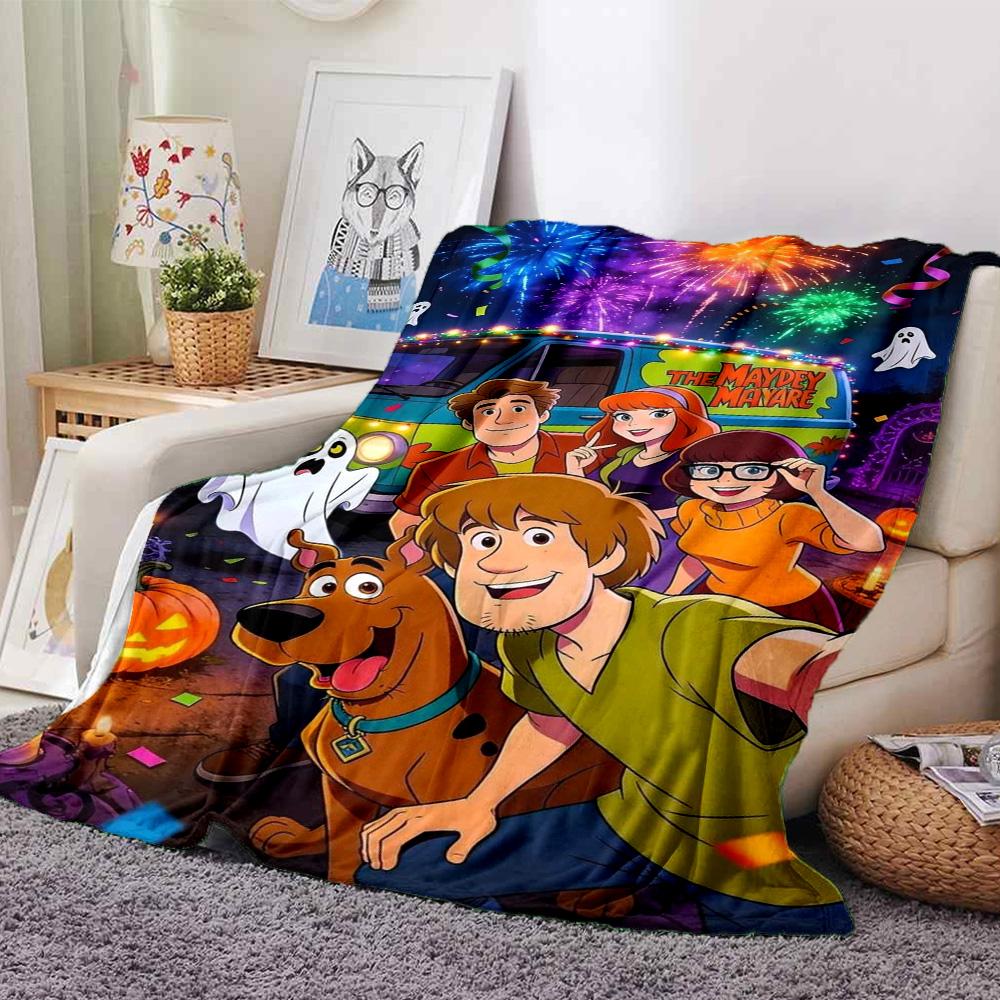 Scoobydoo Print Flannel Blanket High Quality Warm Comfortable Cover for All Seasons Perfect for Gifts Home Decor