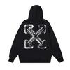 1225 Off-White 2025 Herbst/Winter Neuer OW Grid Arrow Muster Bedruckter Hoodie für Männer und Frauen