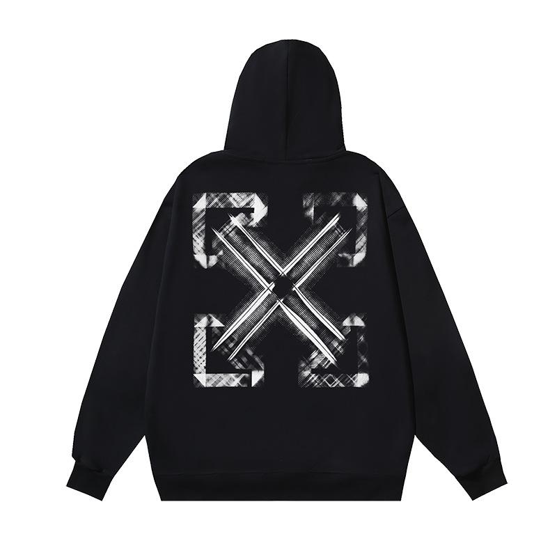 1225 Off-White 2025 Herbst/Winter Neuer OW Grid Arrow Muster Bedruckter Hoodie für Männer und Frauen