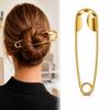 Gomsfancy Oversize Safety Pin Hair Accessory for Bun – Stainless Steel, Gold Plated, Anti-Tarnish, Lightweight Fashion Jewelry for Women